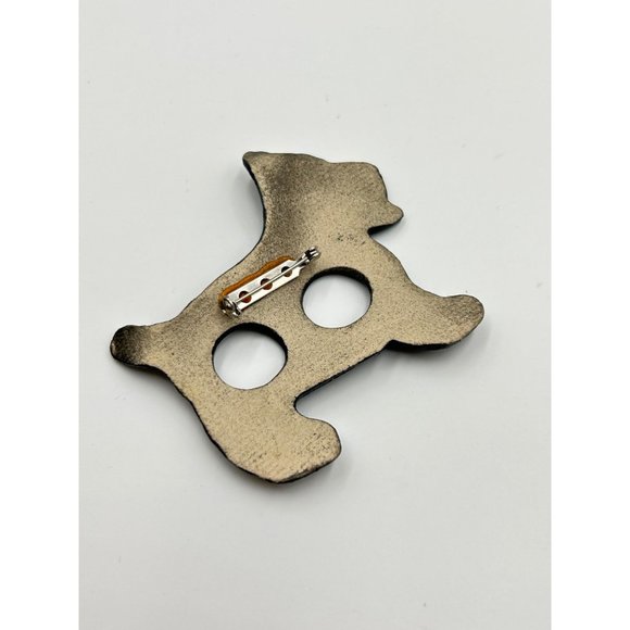 Strange Unusual Black Scottie Pin Brooch Large Size Dog Animal Figural Jewelry - Picture 4 of 5